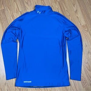 Under Armour ColdGear Royal Blue Compression Mock Neck Long Sleeve Shirt Size2XL